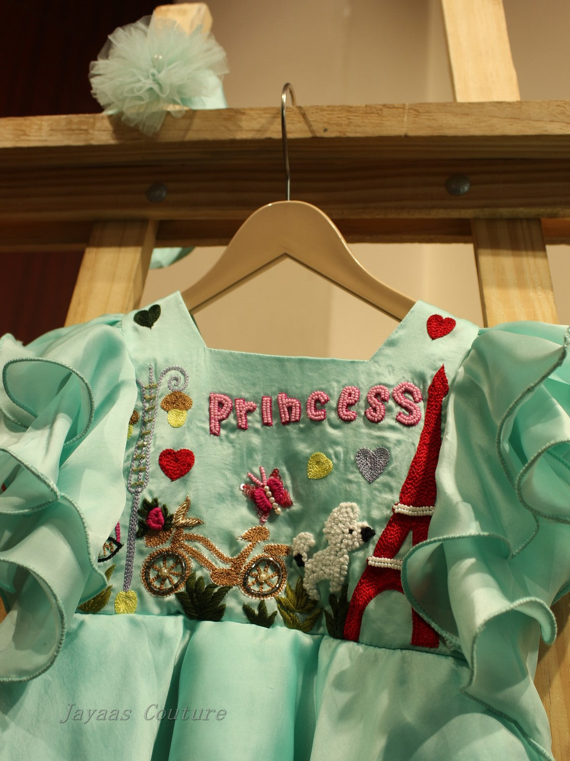 Sea green kids dress