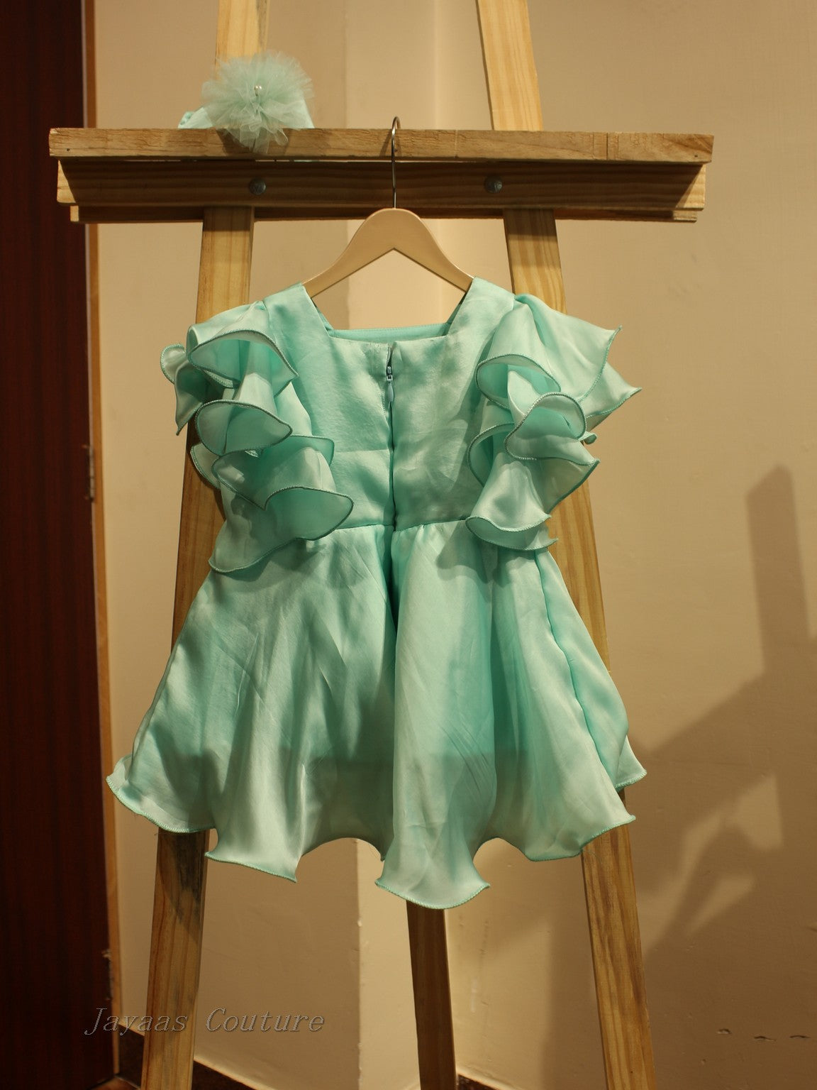 Sea green kids dress