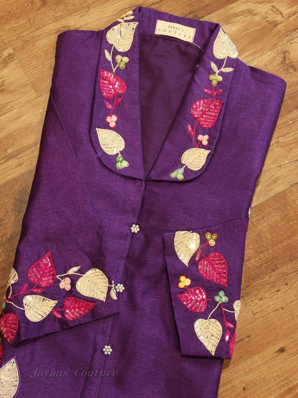 Dark purple kurta pants with dupatta