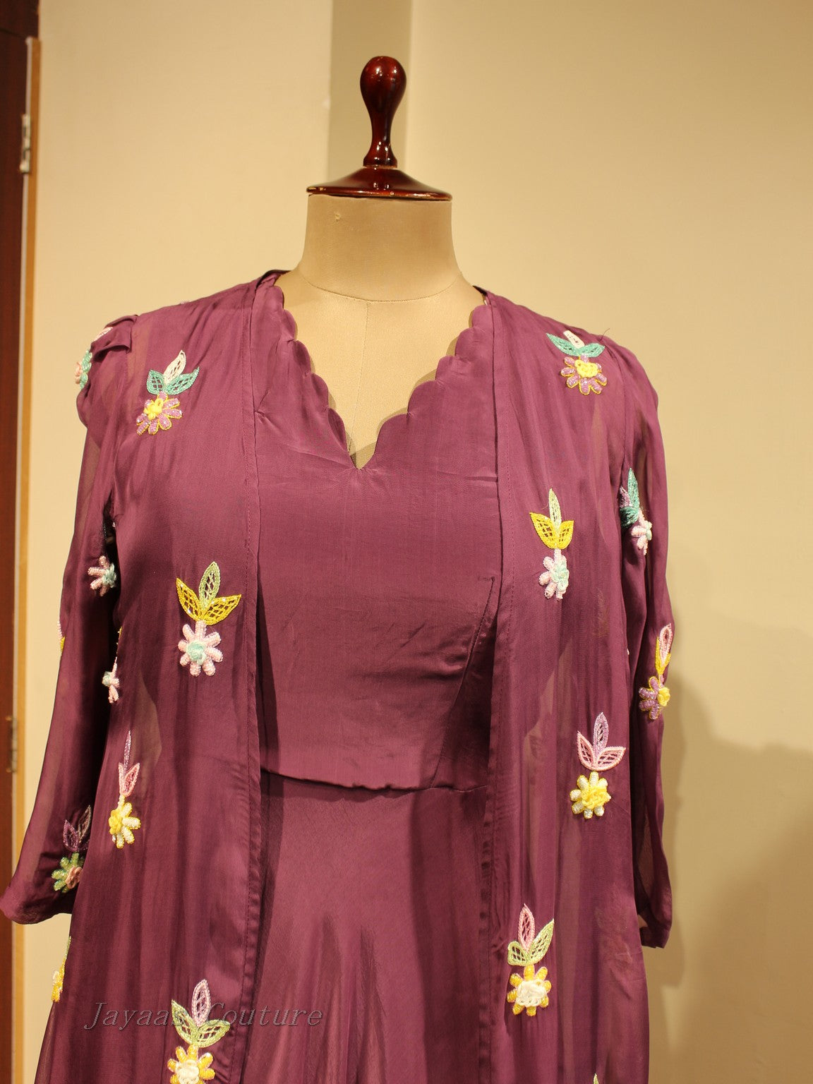 Mauve Gown with cape
