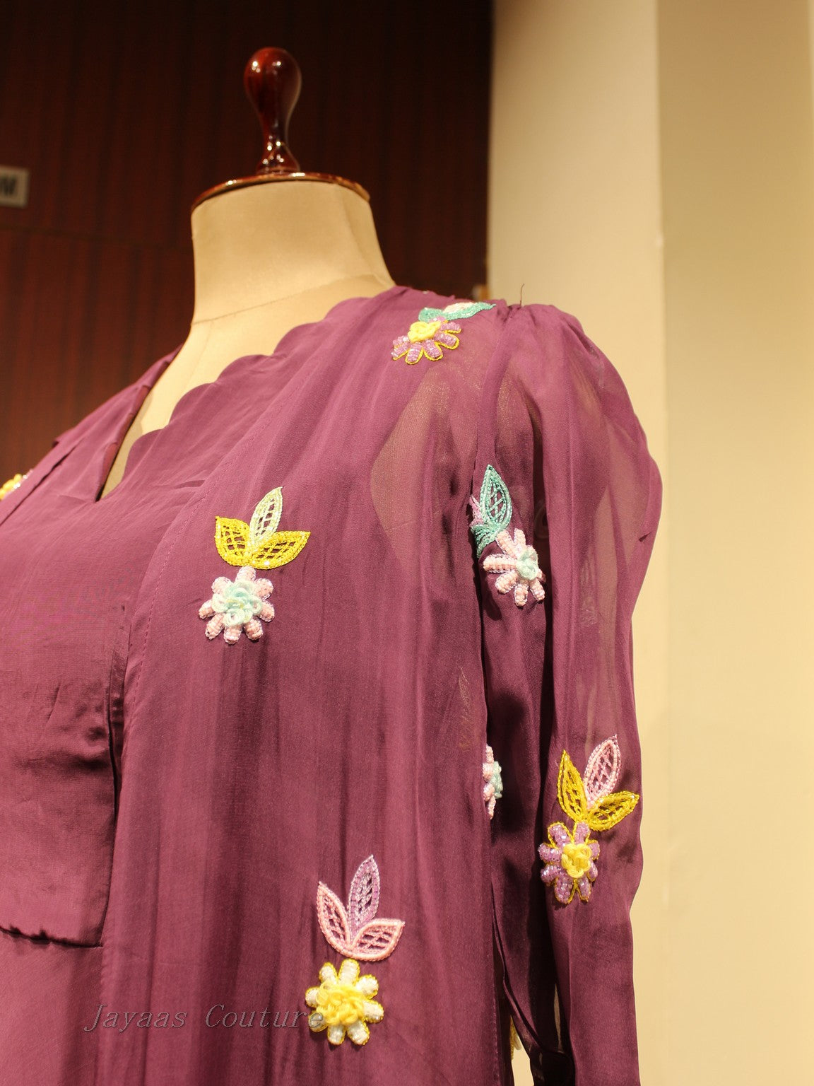 Mauve Gown with cape