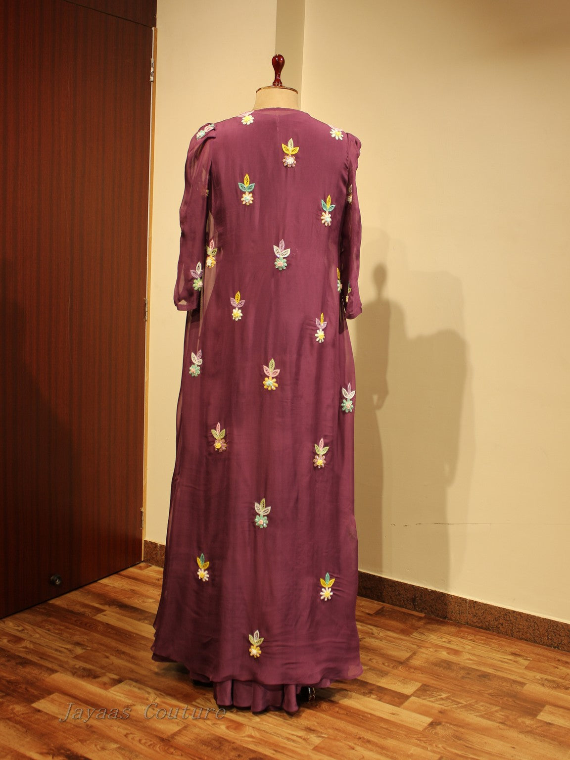 Mauve Gown with cape