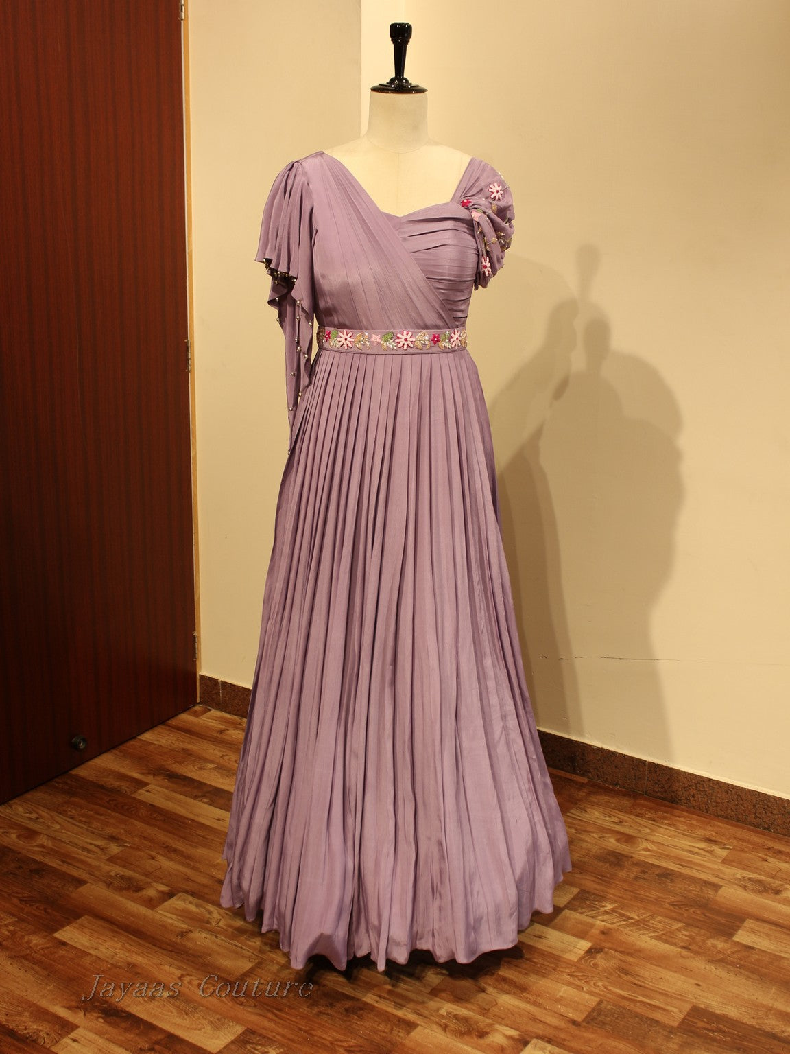 Lavander gown with belt