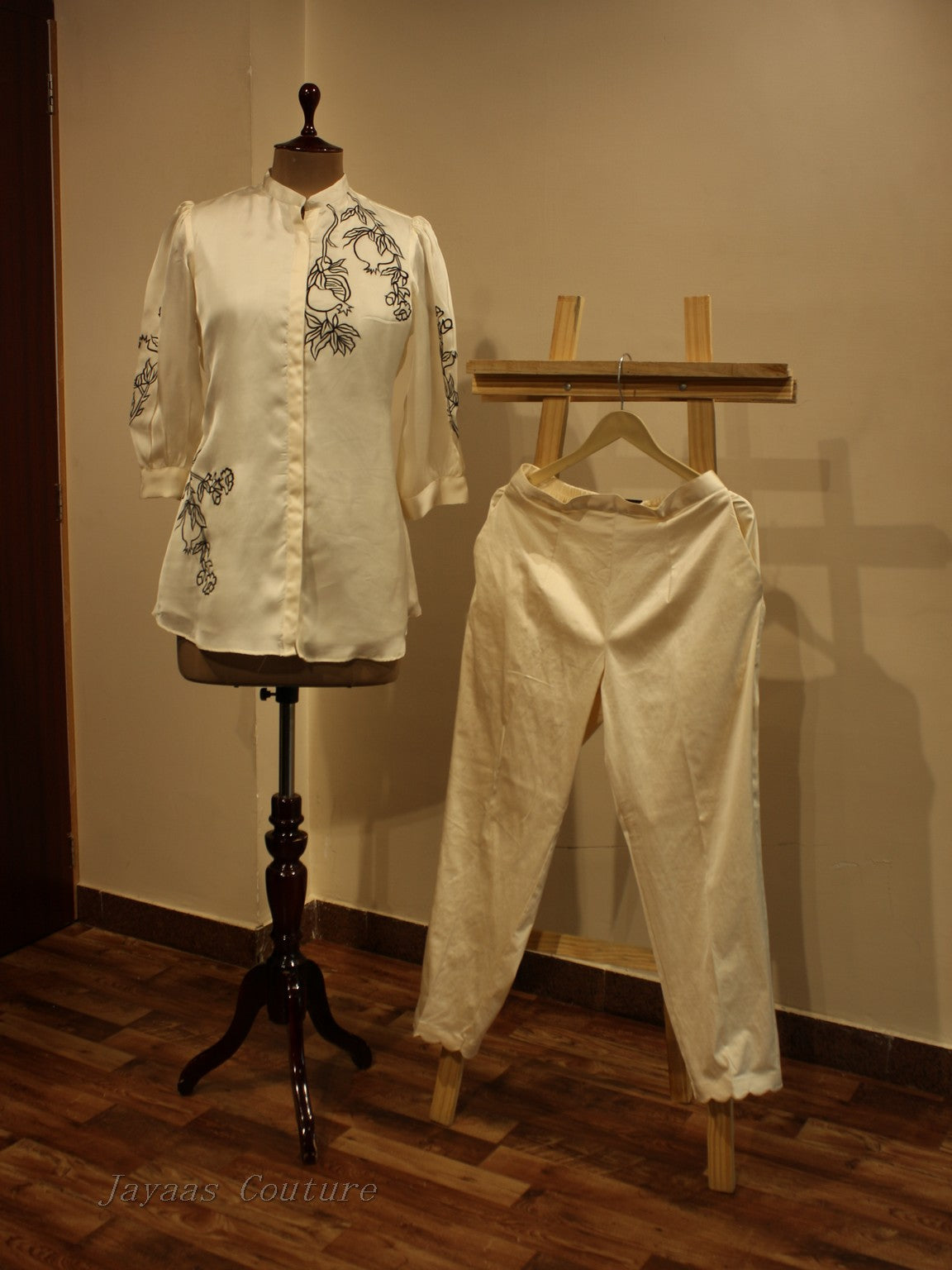 White embroidered co-ord set