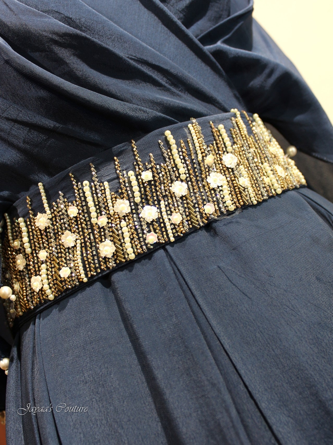 Midnight Blue gown with belt