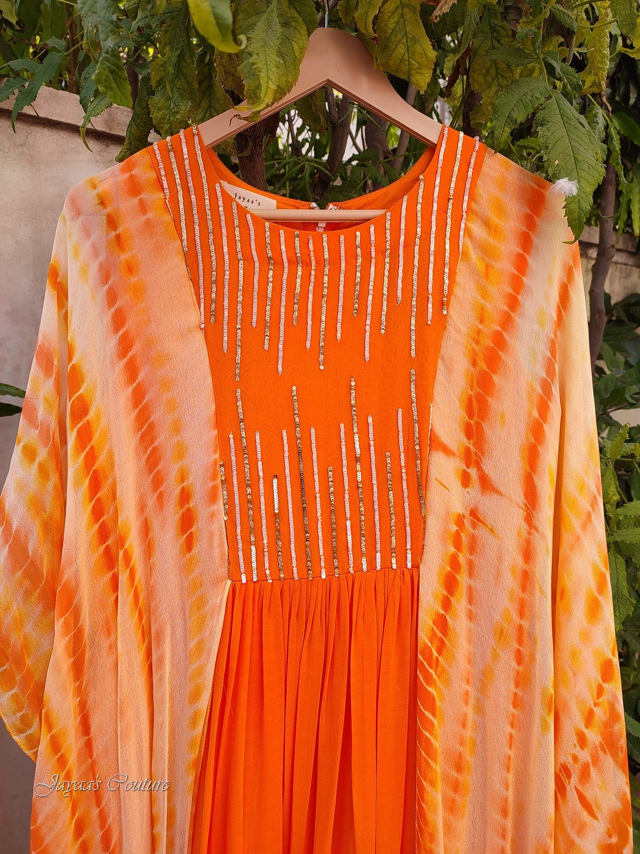 Tie & Dye Orange gown