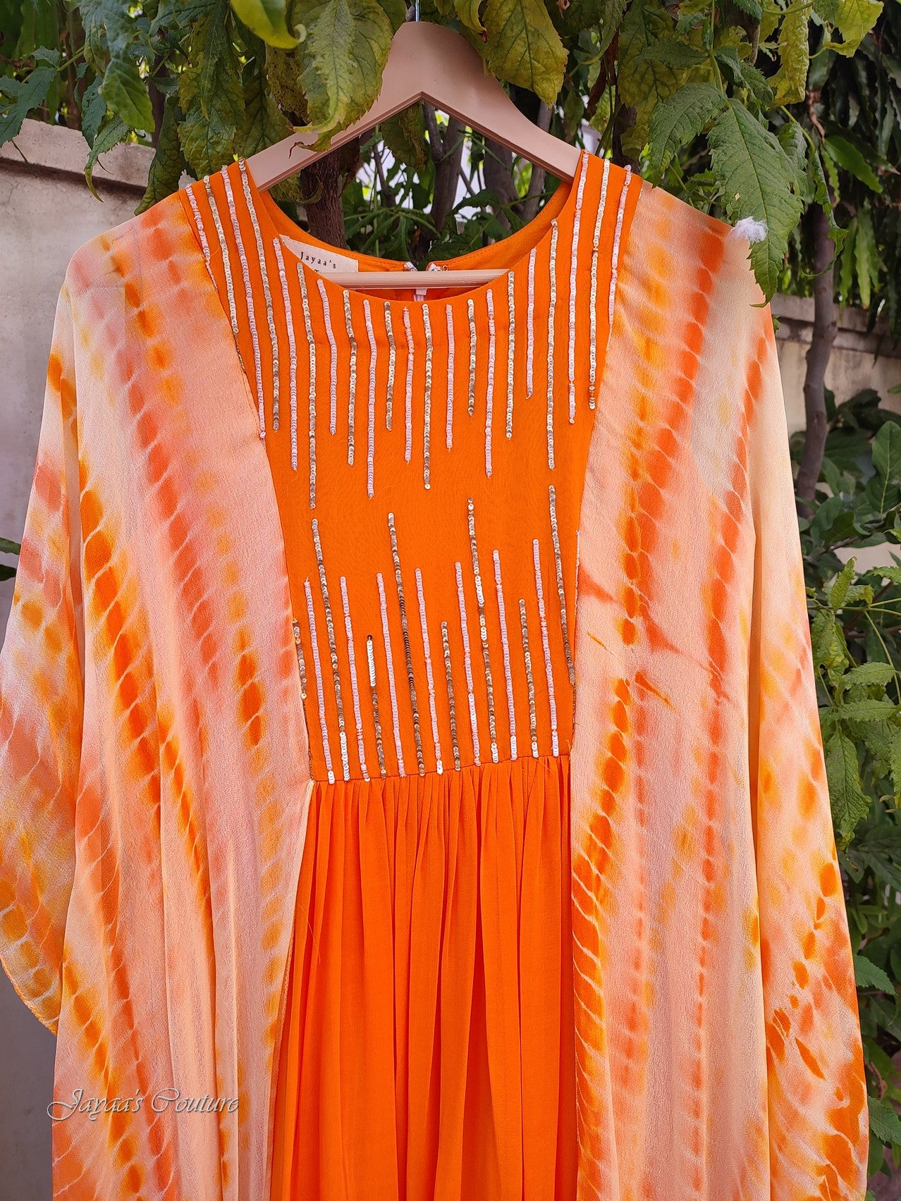 Tie & Dye Orange gown