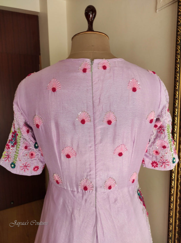 Lavender gown with dupatta