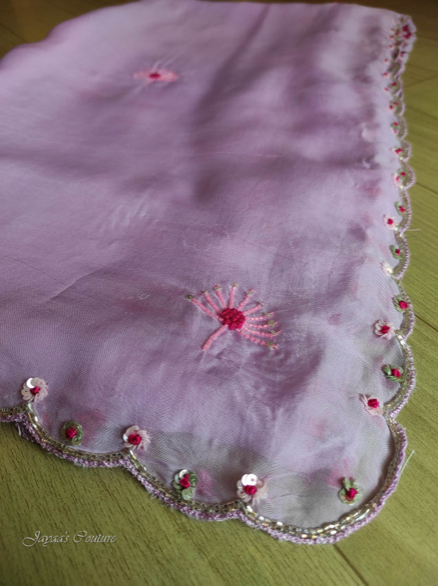 Lavender gown with dupatta