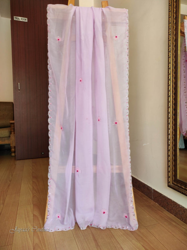 Lavender gown with dupatta