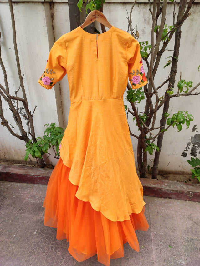 Shaded orange gown