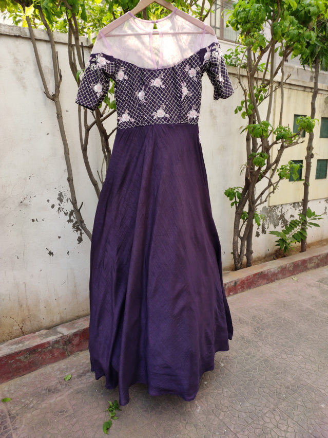 Purplish wine gown