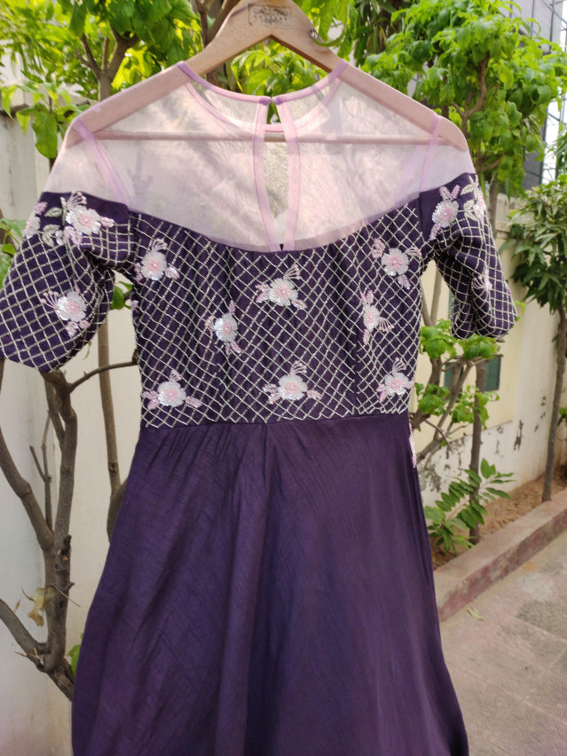 Purplish wine gown