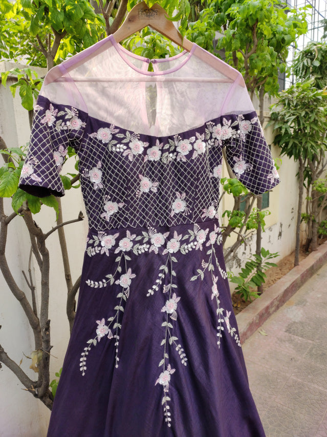 Purplish wine gown
