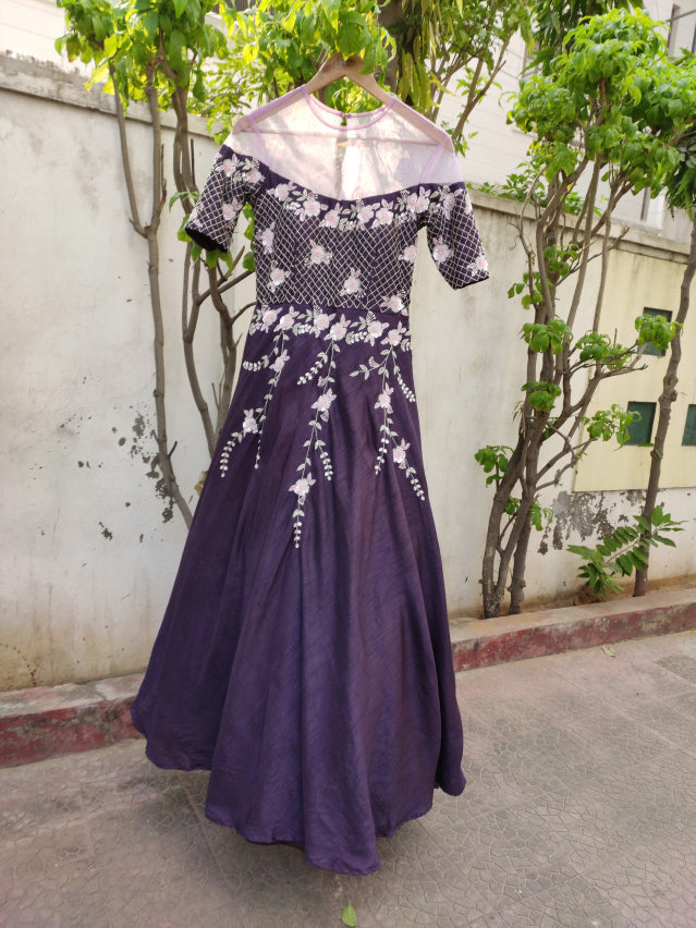 Purplish wine gown