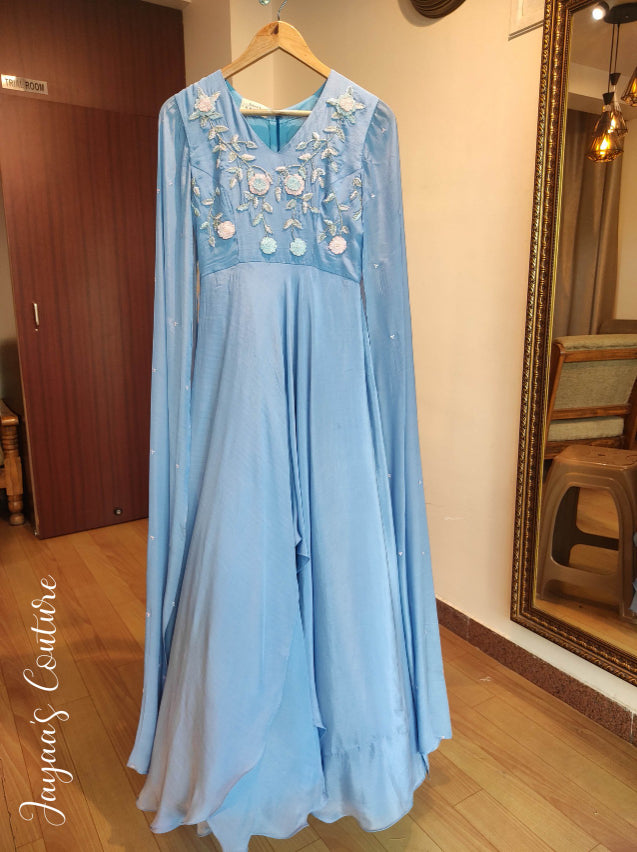 Powder blue long gown