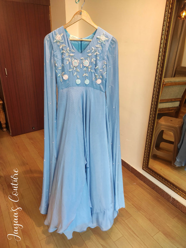 Powder blue long gown