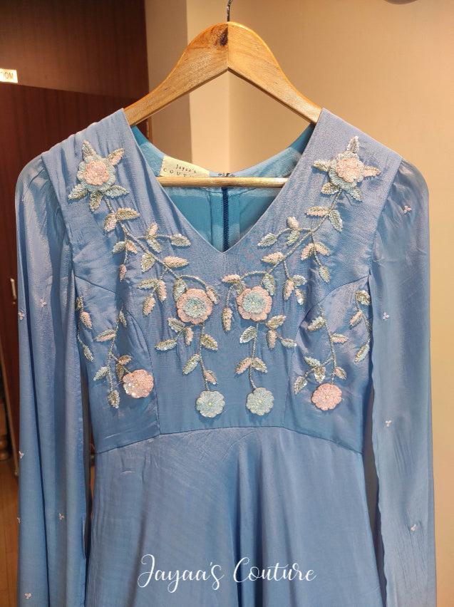 Powder blue long gown