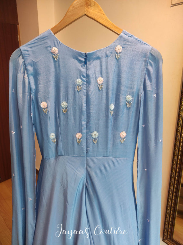 Powder blue long gown