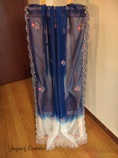 Royal blue ombre shaded dupatta