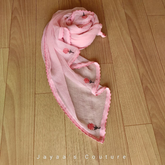 Pastel pink gown with dupatta