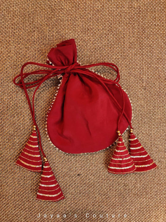 Marron angrakha with potli
