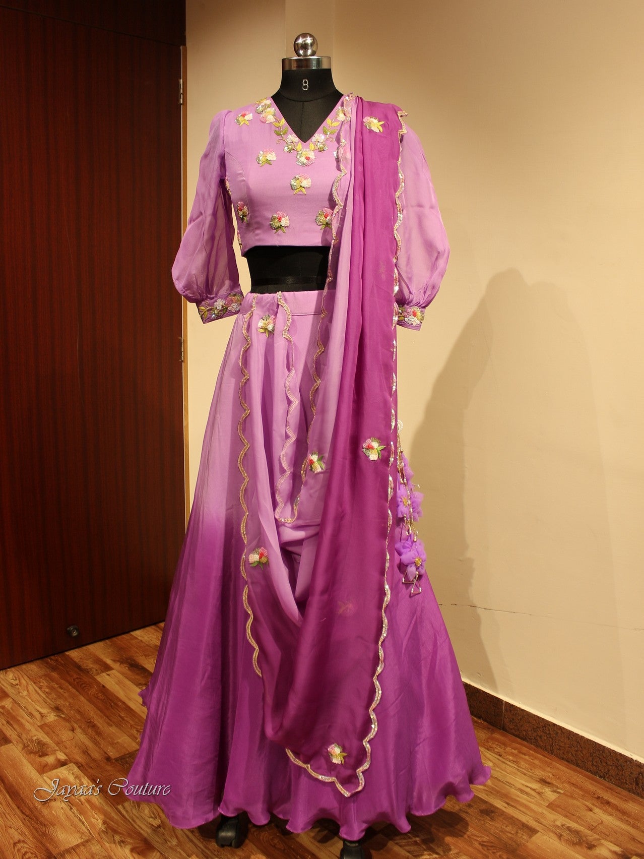 Lavander purple shaded Lehenga set with dupatta