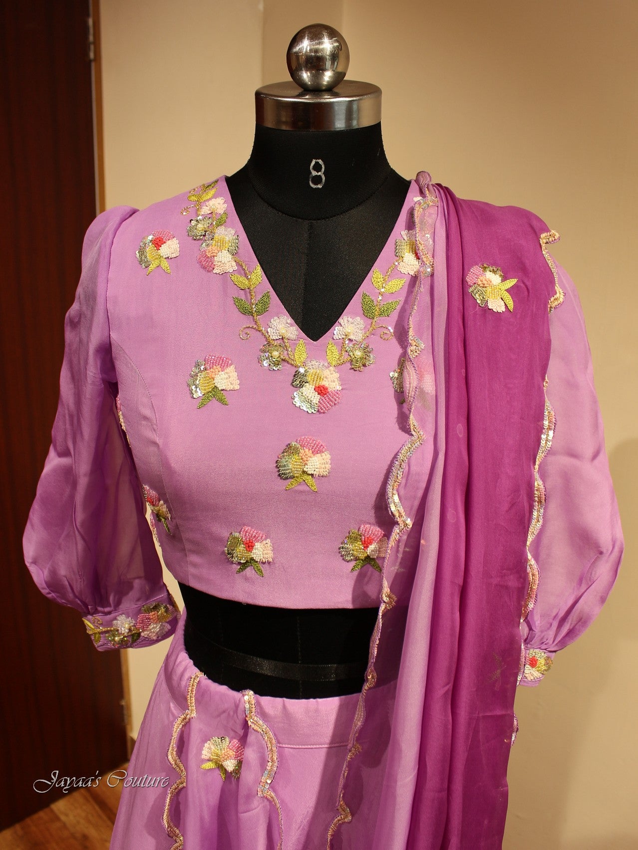 Lavander purple shaded Lehenga set with dupatta