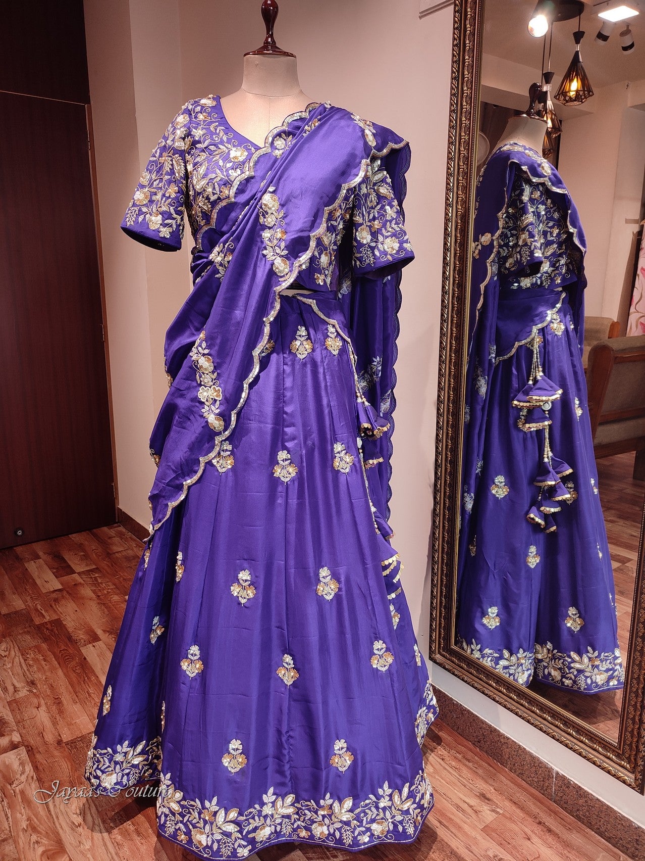 Purple lehenga blouse with dupatta