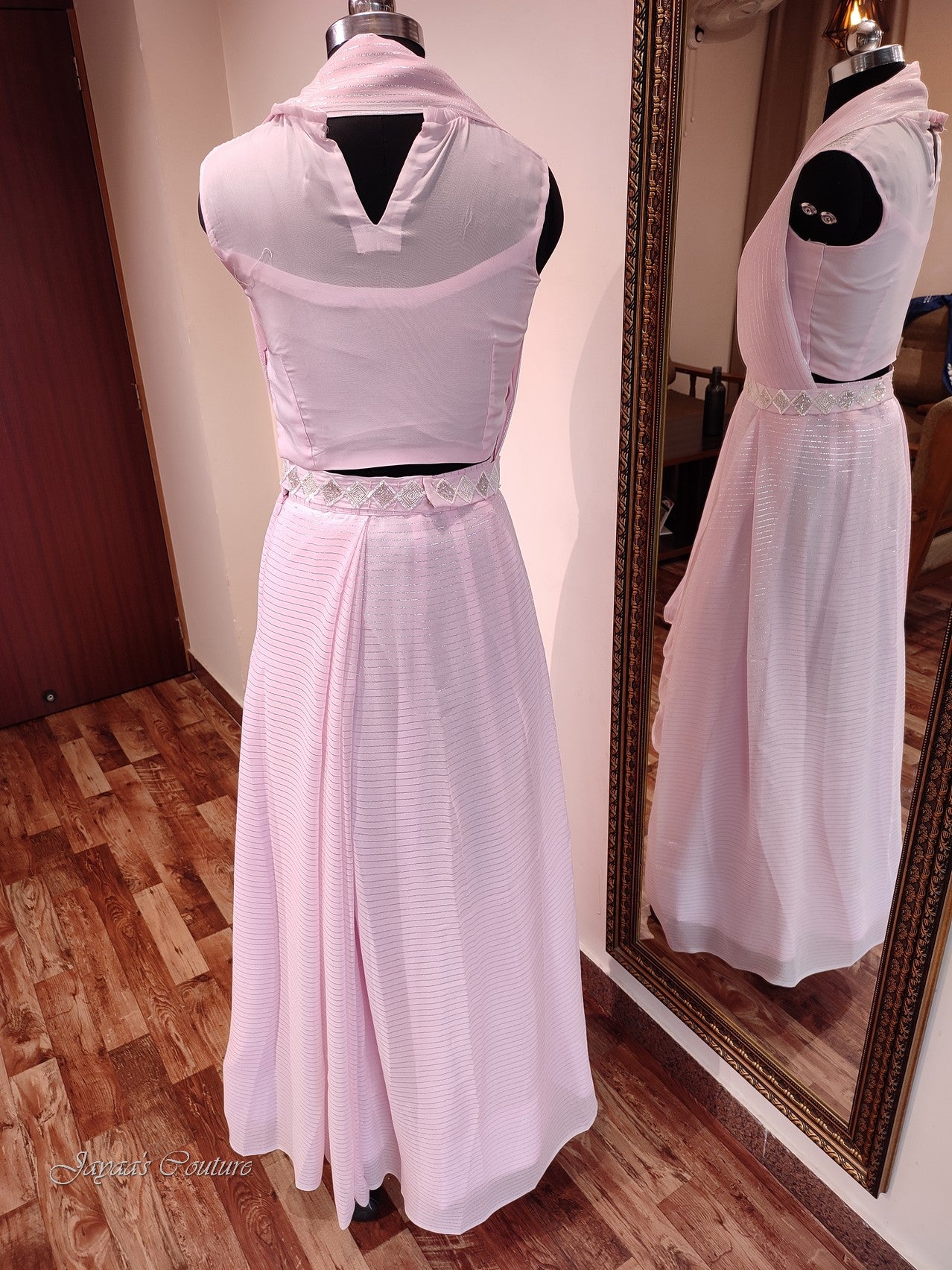 Light pink drape dress