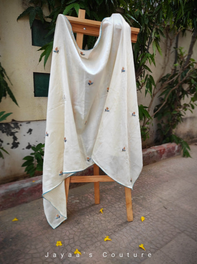 Off white Embroidered Dupatta