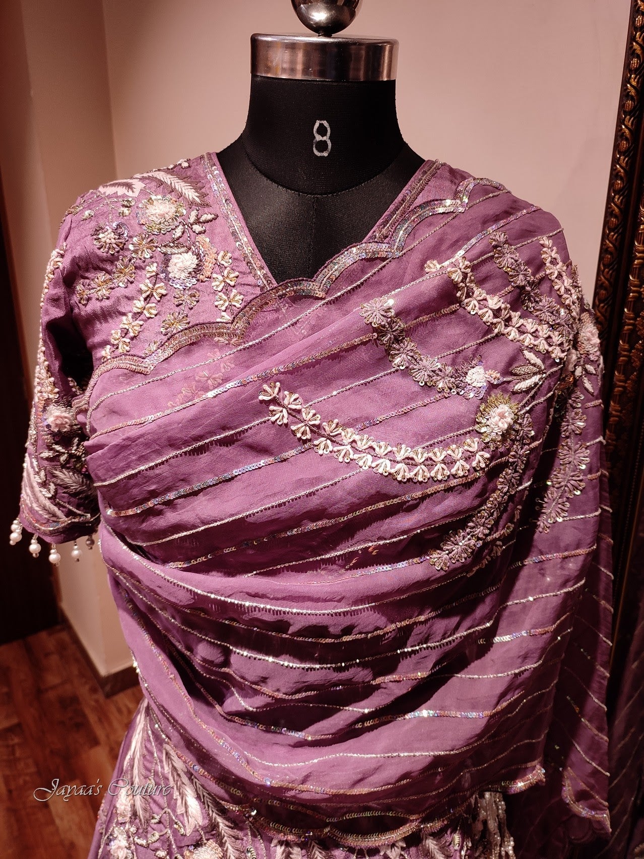 Mauve lehenga with dupatta