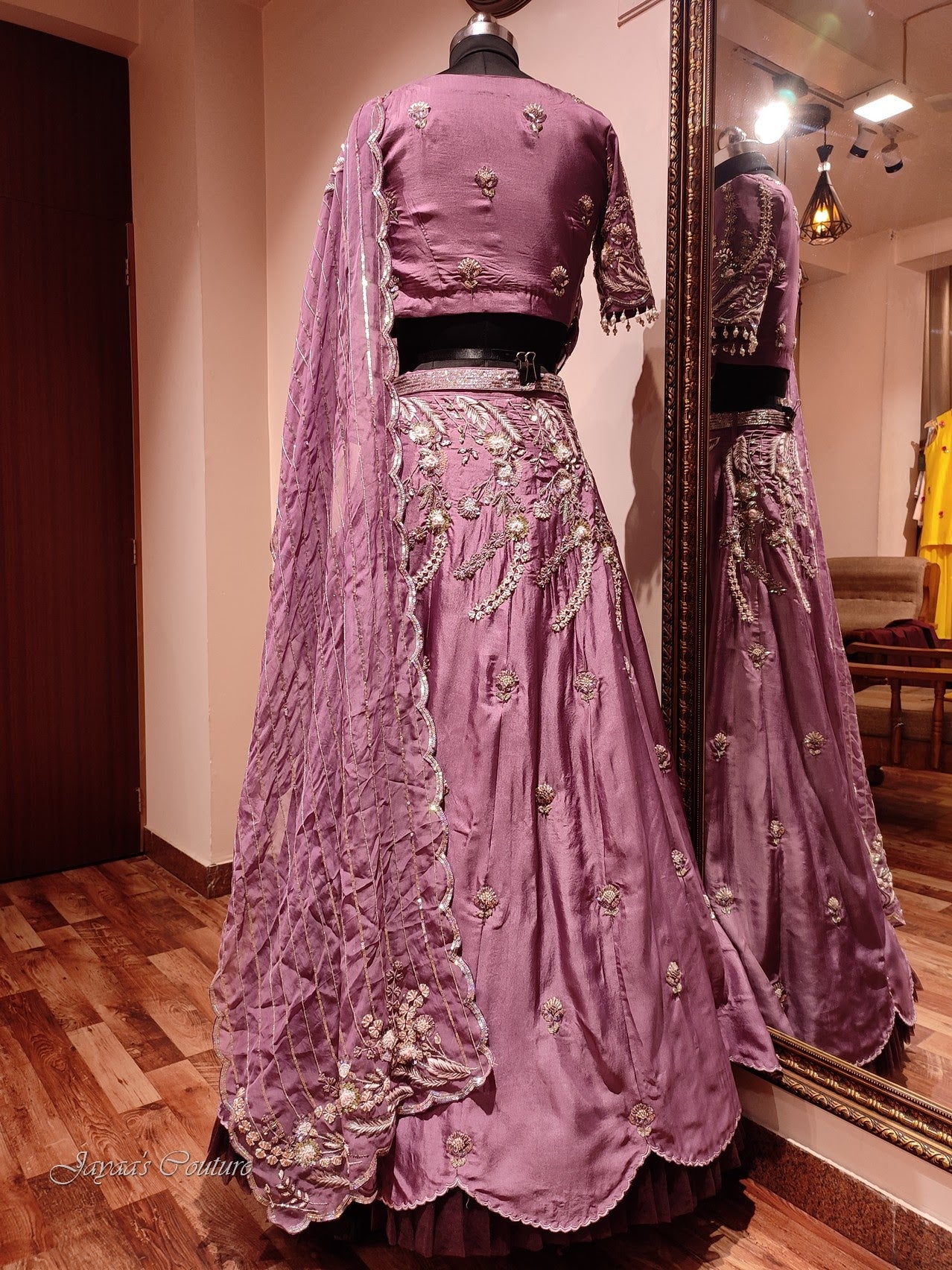 Mauve lehenga with dupatta