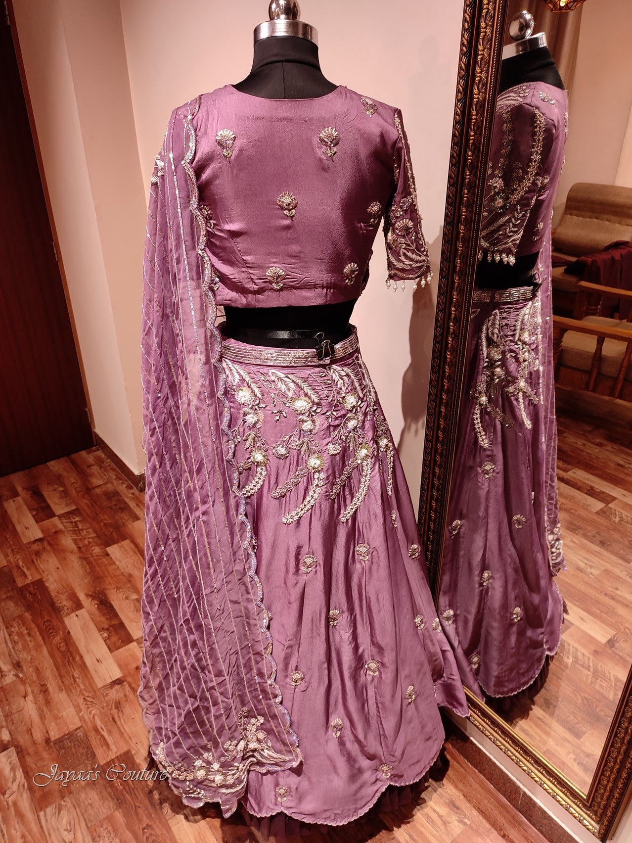 Mauve lehenga with dupatta