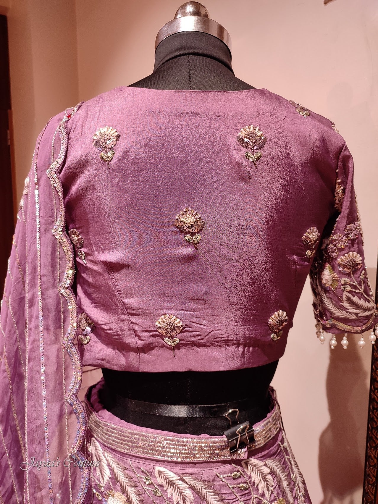 Mauve lehenga with dupatta