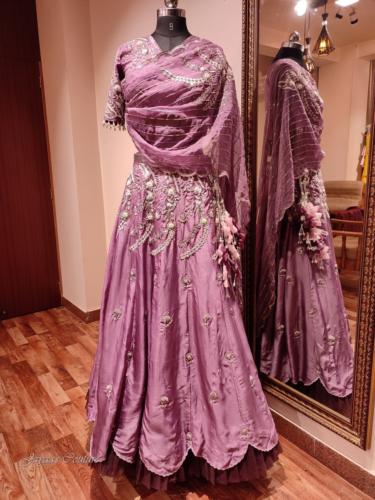 Mauve lehenga with dupatta