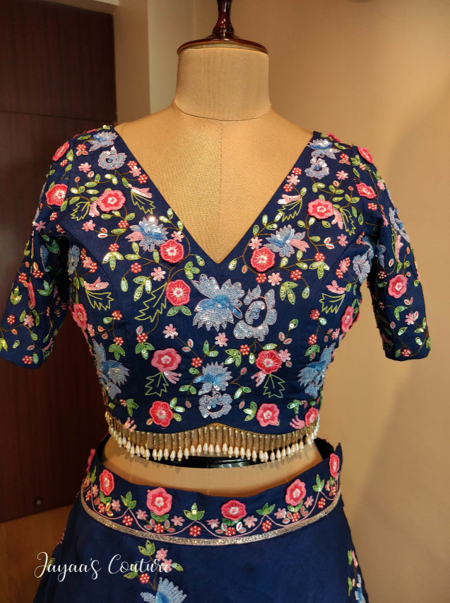 Royal Blue Ombre shaded Lehenga set