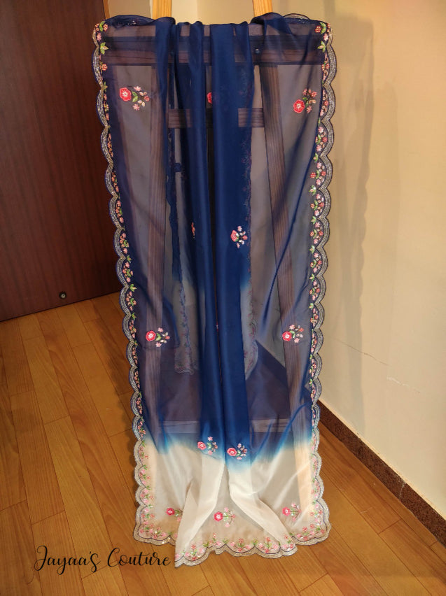 Royal Blue Ombre shaded Lehenga set