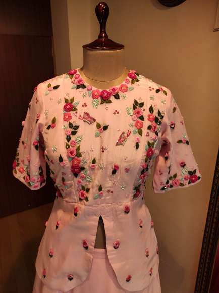 pink ombre shaded lehenga set