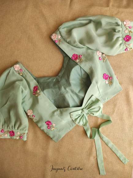 green shaded lehenga set