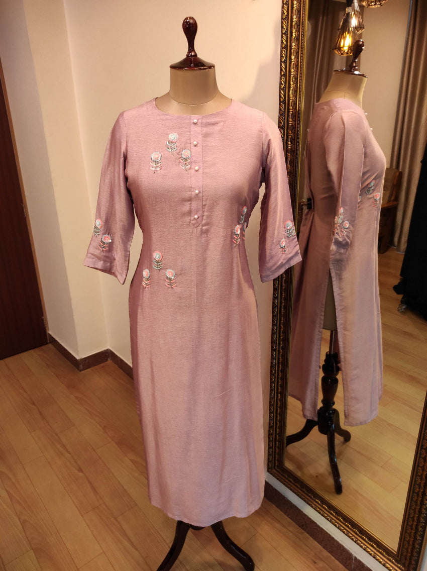 Mauve kurta pant & dupatta