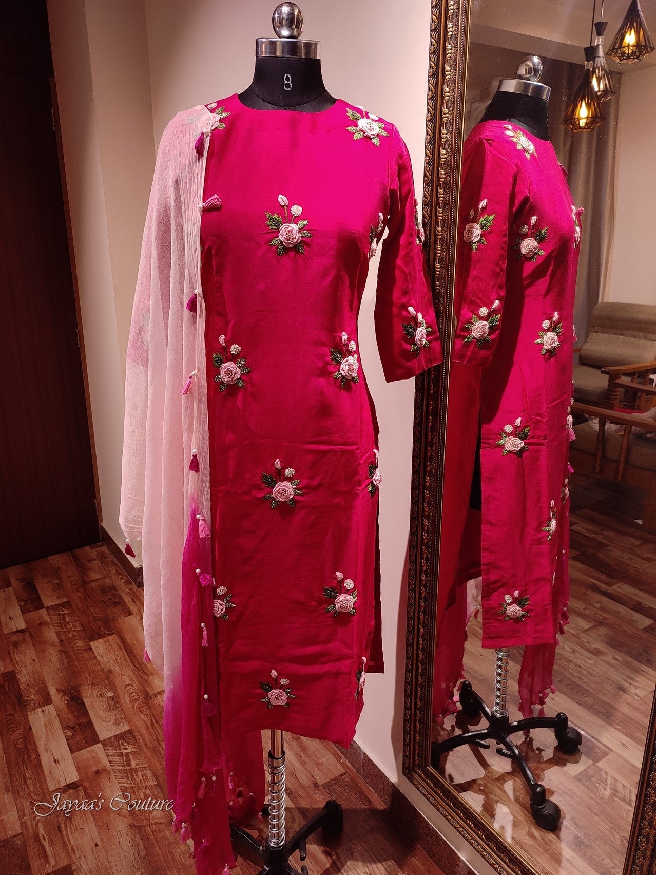 Rani kurta pant with Shaded dupatta