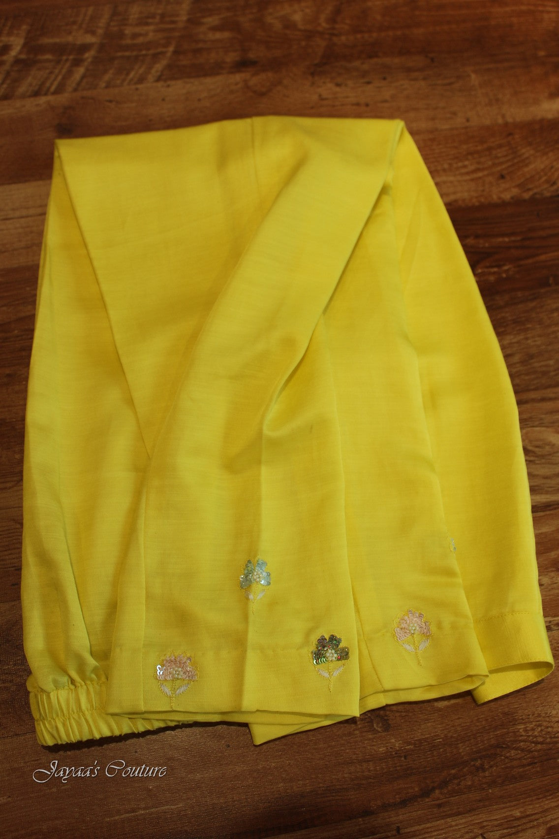 Off white lemon yellow shaded kurta pants dupatta