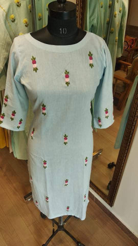 Powder blue kurta pants set