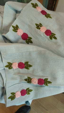 Powder blue kurta pants set