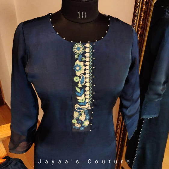 Persian blue kurta plazzo and dupatta