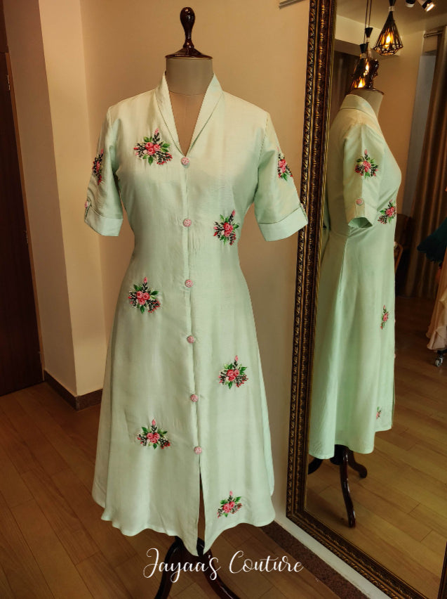Pastel pista Green kurta pants set
