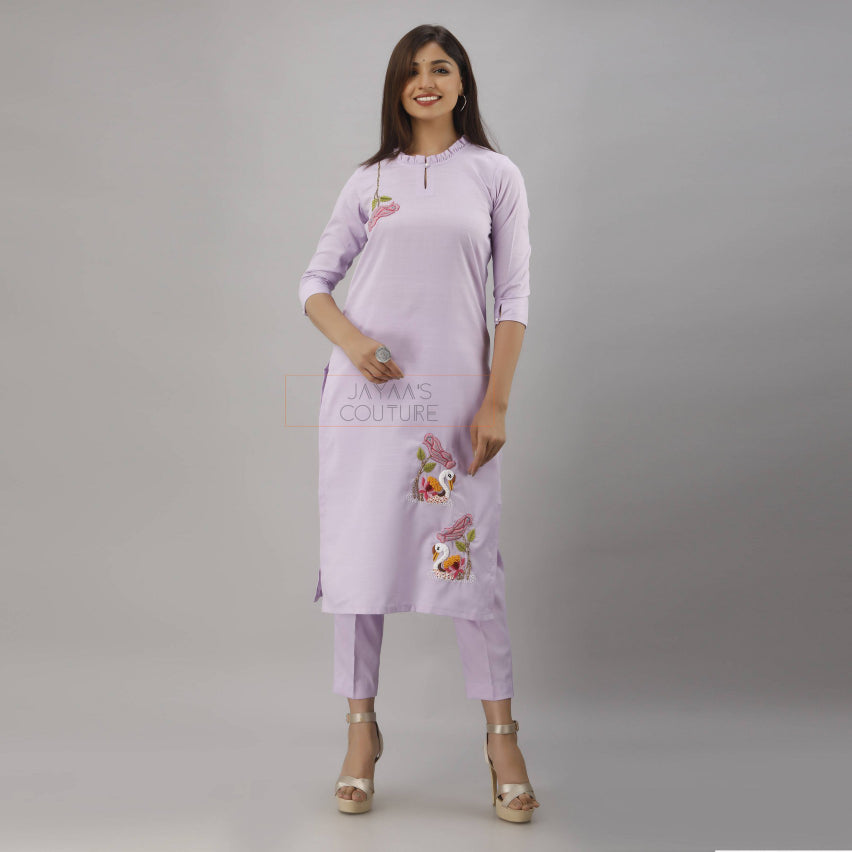 Pastel lavender kurta pants