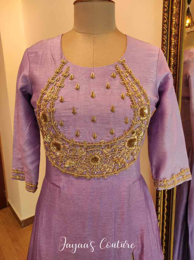 Purple ombre shaded kurta pants & Dupatta