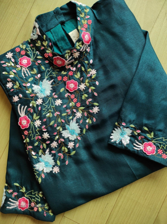 Peacock blue kurta pant dupatta